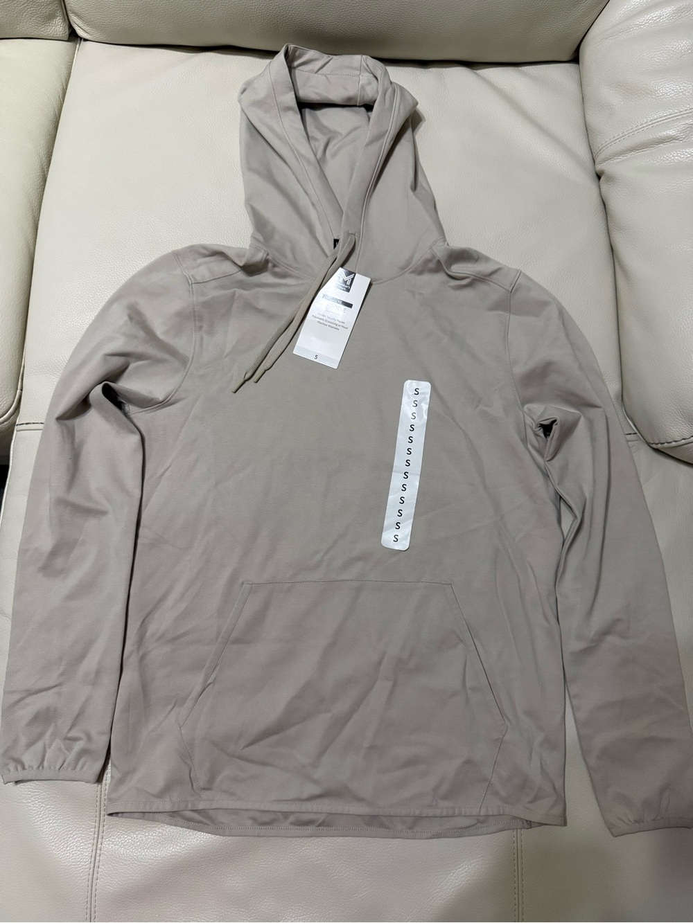 Men's Performance Hoodie Jacket in Light Gray Size Small New - Picture 4 of 4